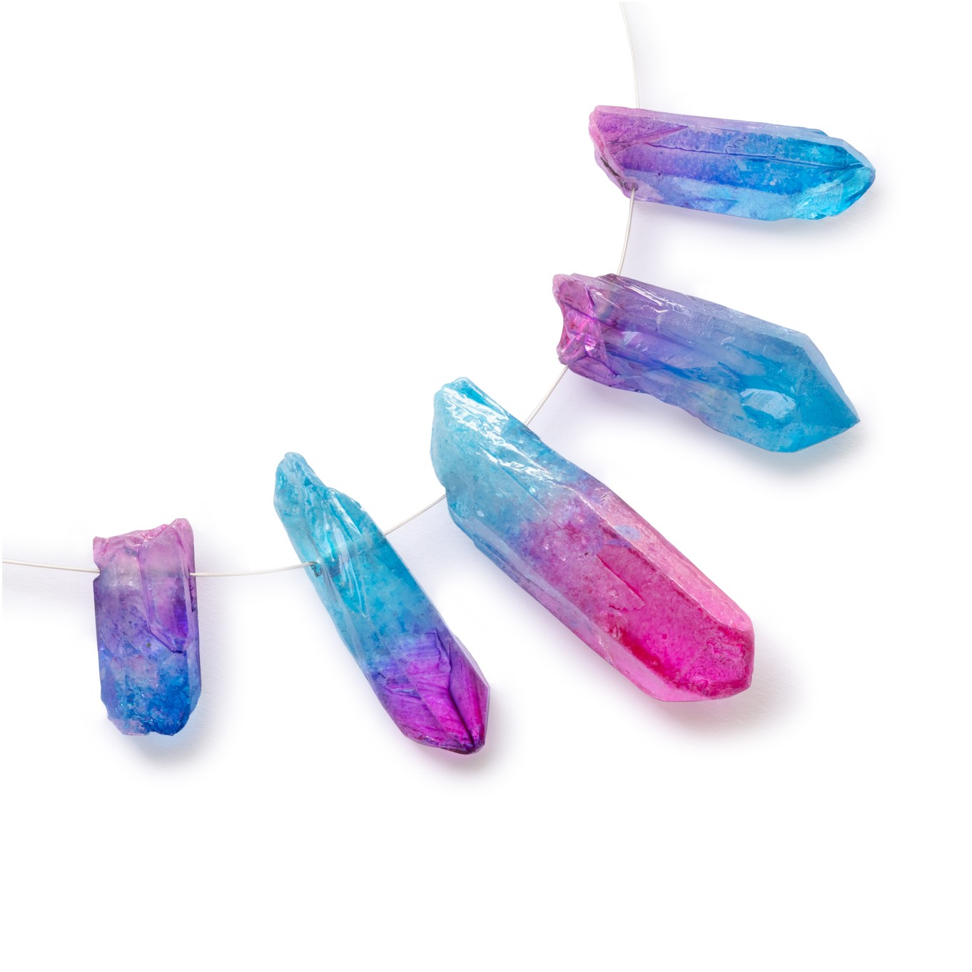 Mystic Mermaid Quartz Crystal Point Beads, Pack of 10
