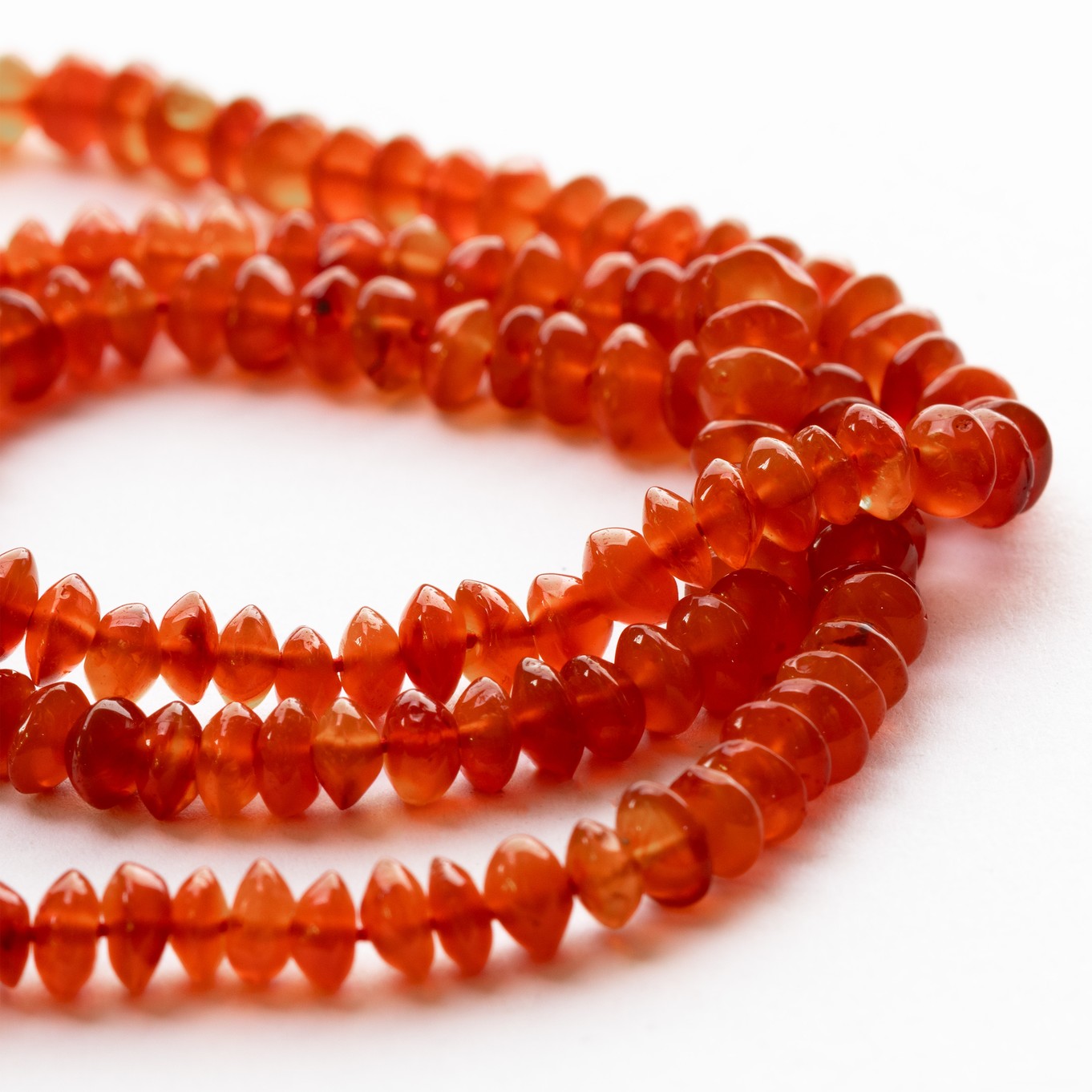 Carnelian Rondelle Beads - Approx From 4mm