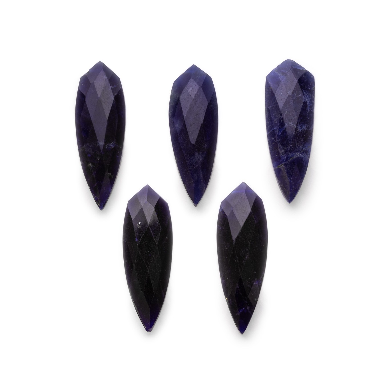 Sodalite Faceted Shield Shaped Focal Beads, From Approx 27x10mm