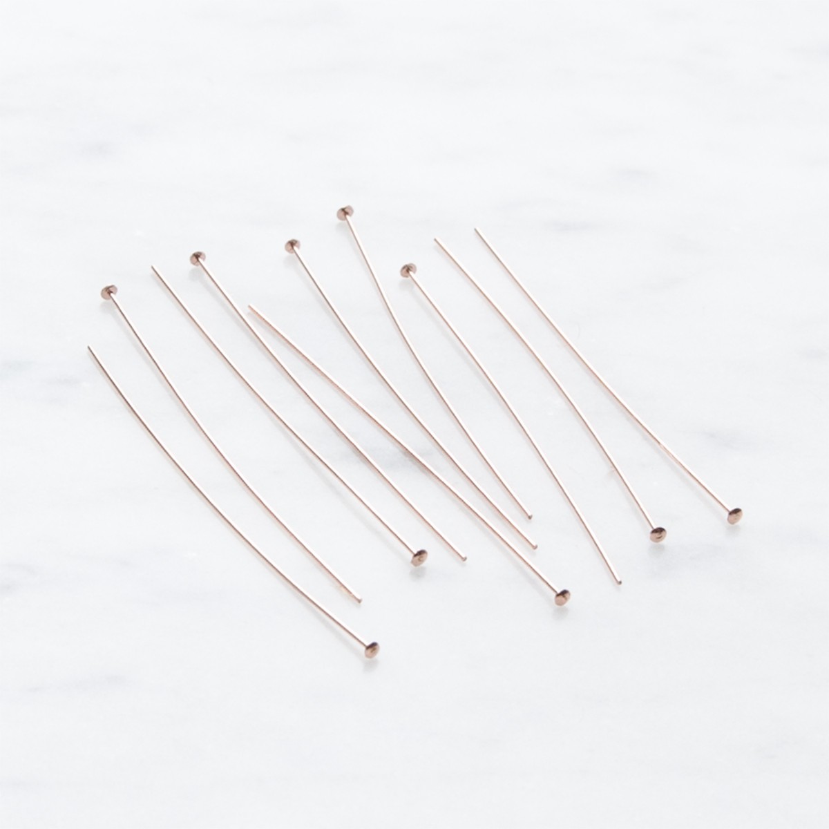 Rose Gold Filled 52mm Fine Headpins (Pack of 10)