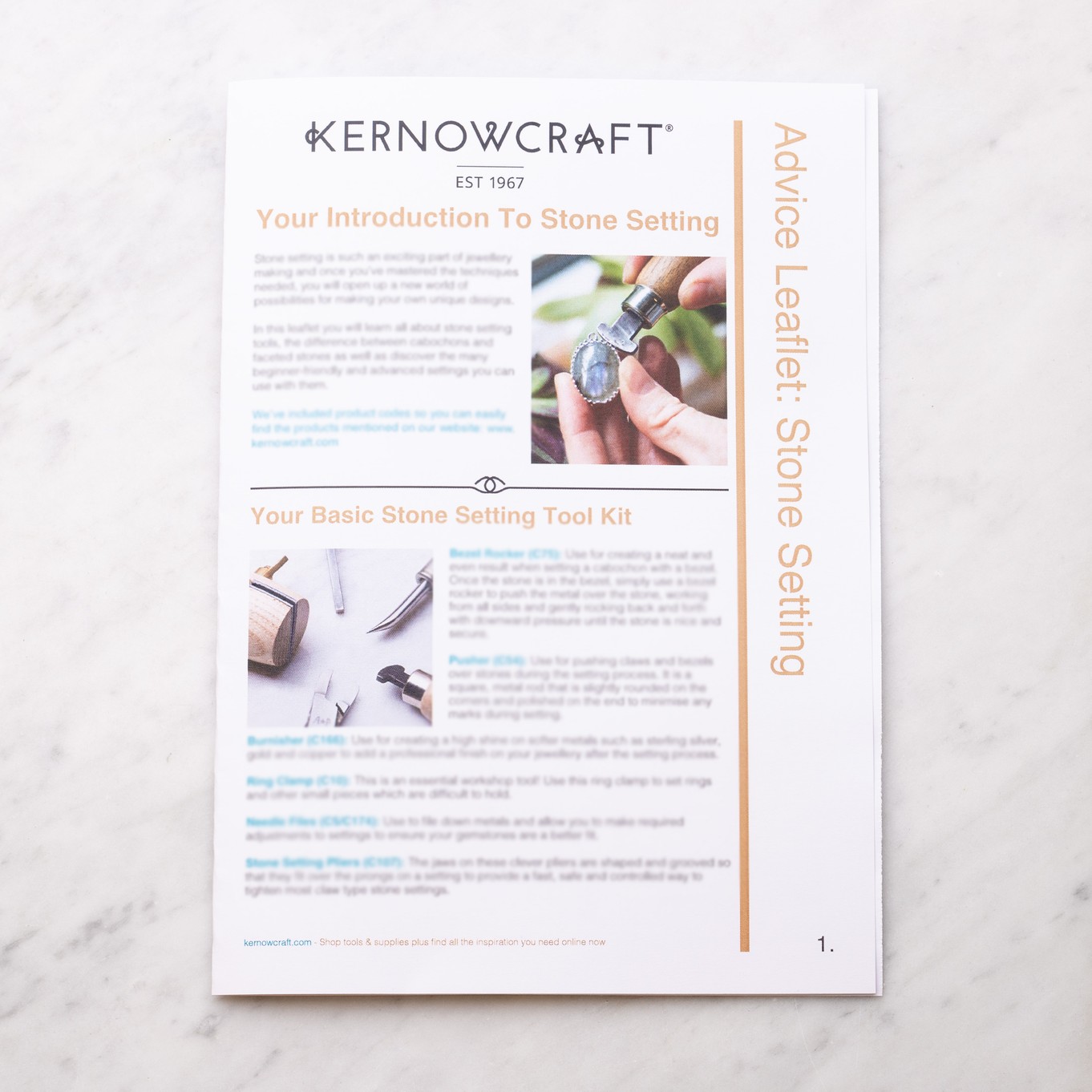 Stone Setting Leaflet - Kernowcraft