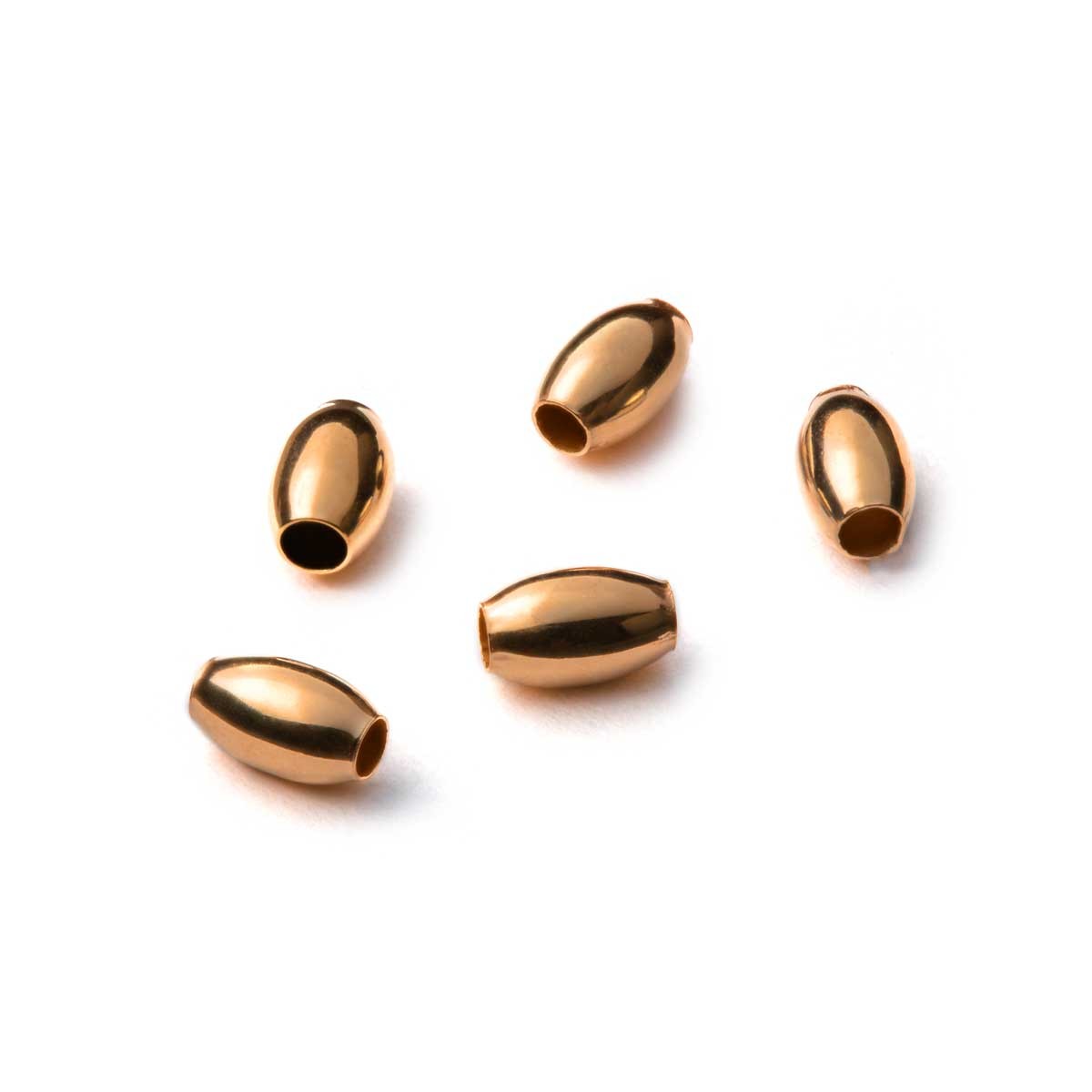 9ct Gold Plain Oval Bead, 5x3m