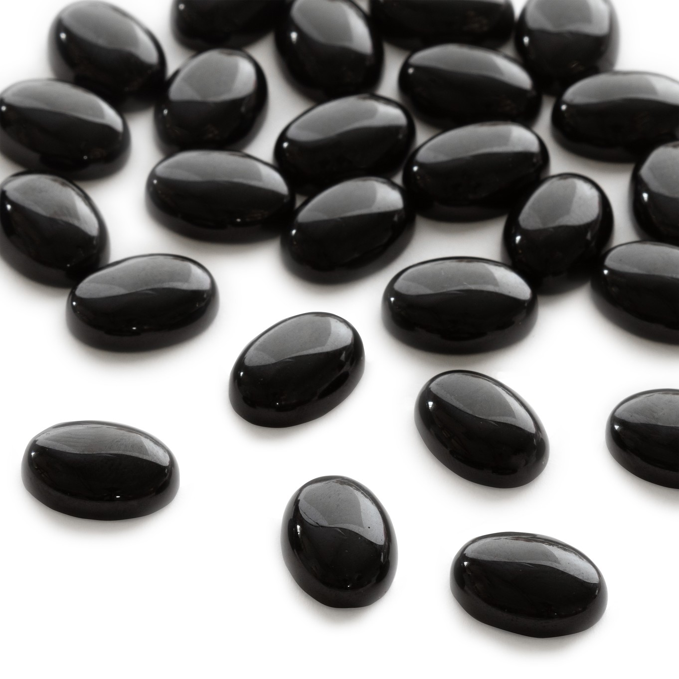 Black Spinel Cabochons, 14x10mm oval