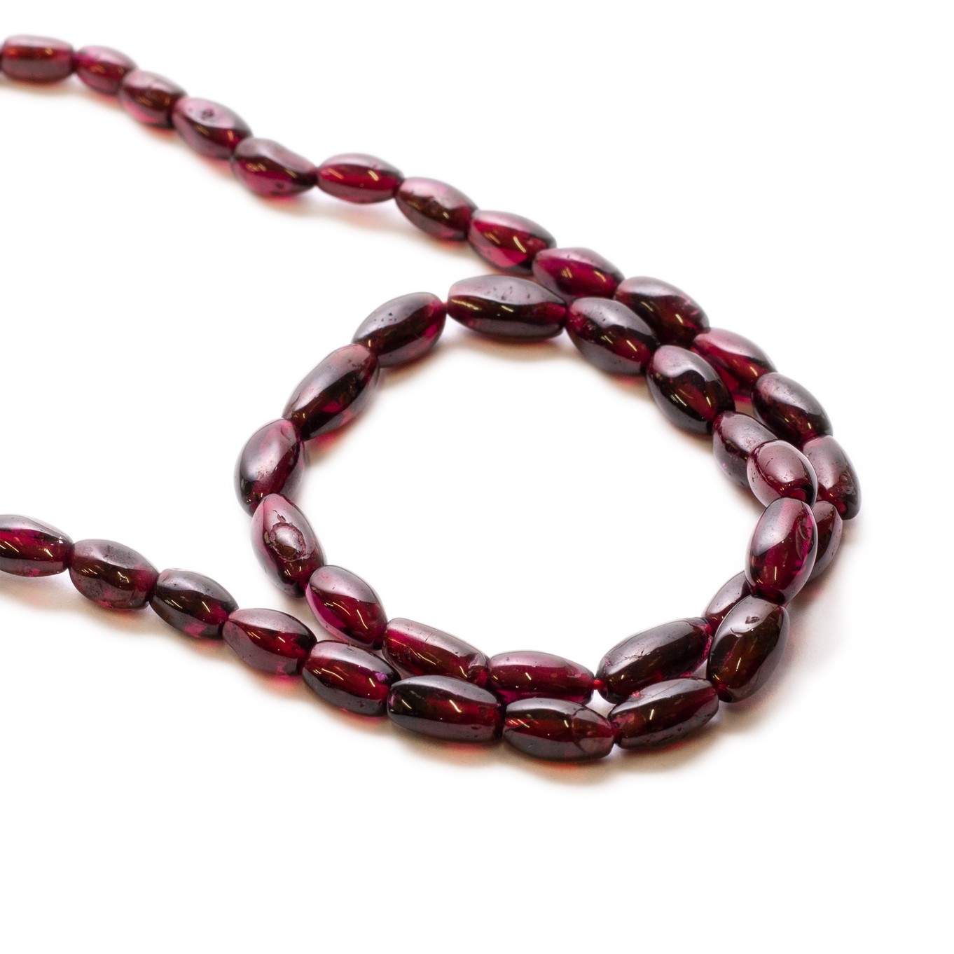 Garnet Barrel Beads - Approx From 5mm