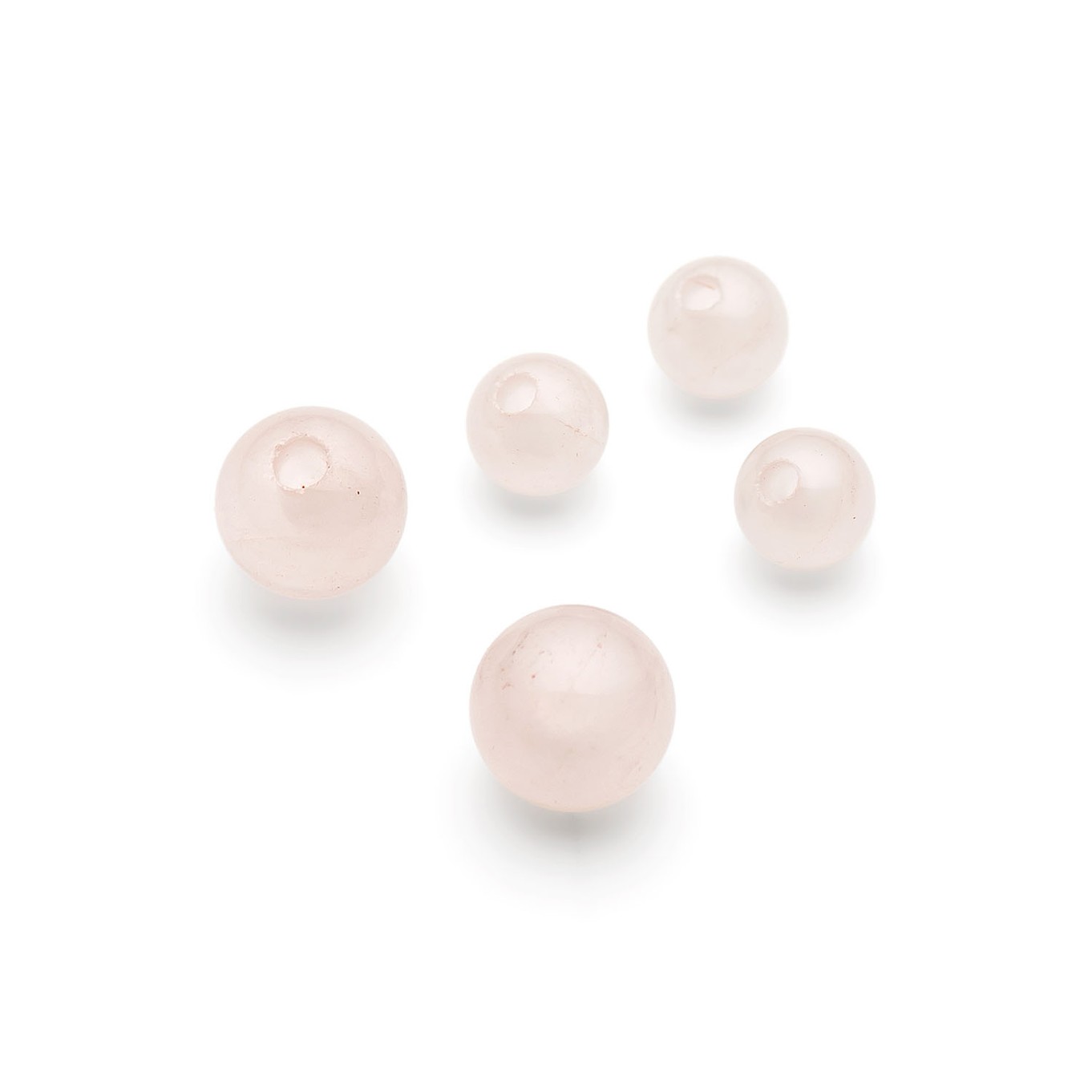 Rose Quartz Round Half Drilled Beads - Various sizes