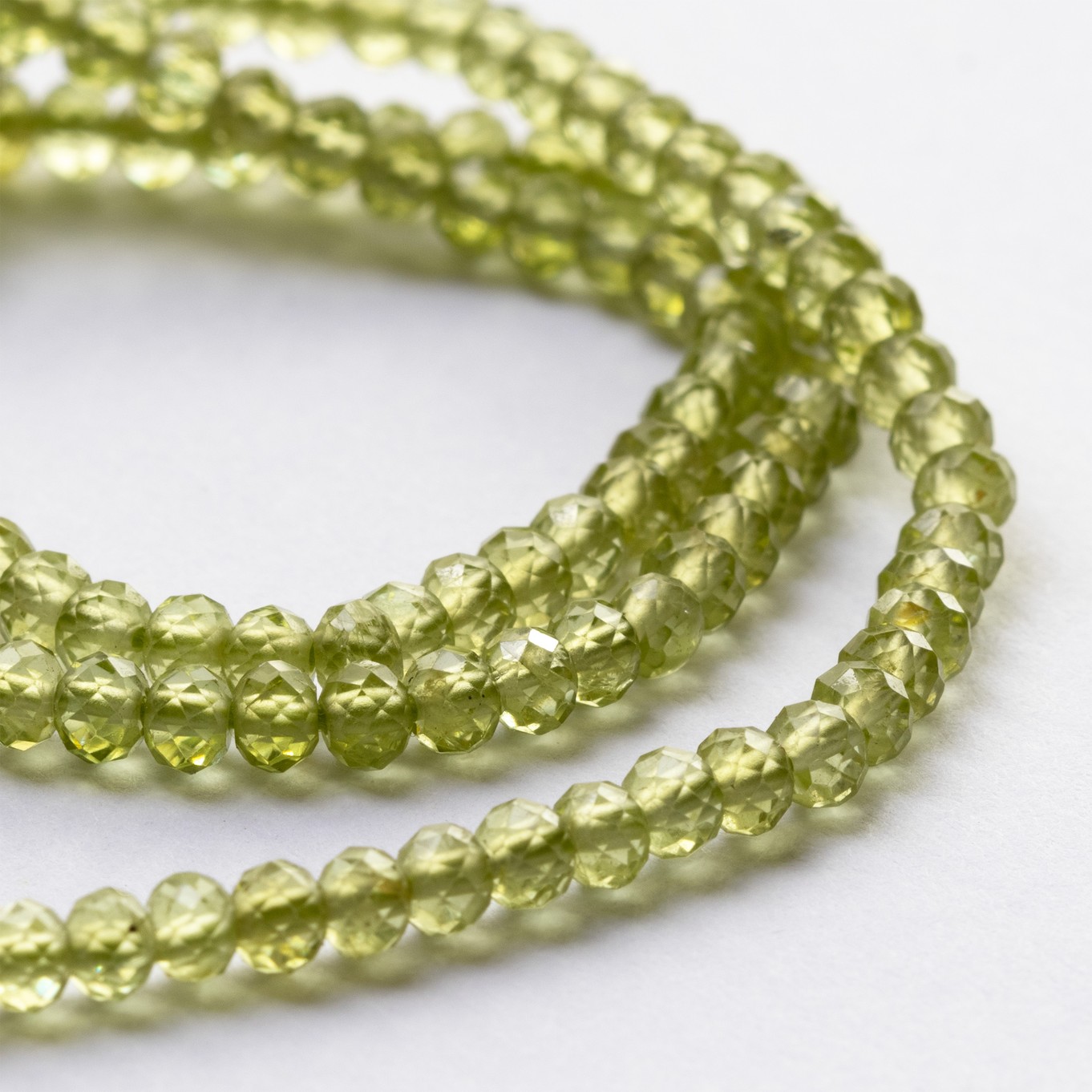 Peridot Faceted Rondelle Beads - Approx From 3mm