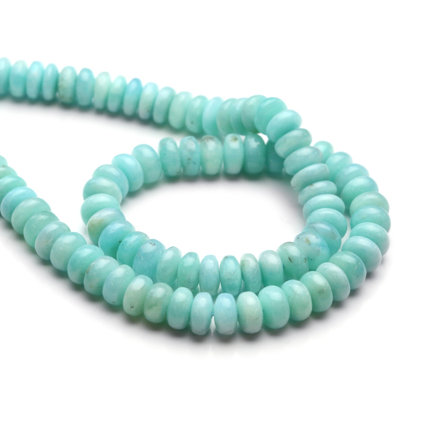 Peruvian Amazonite Rondelle Beads - Approx From 8mm