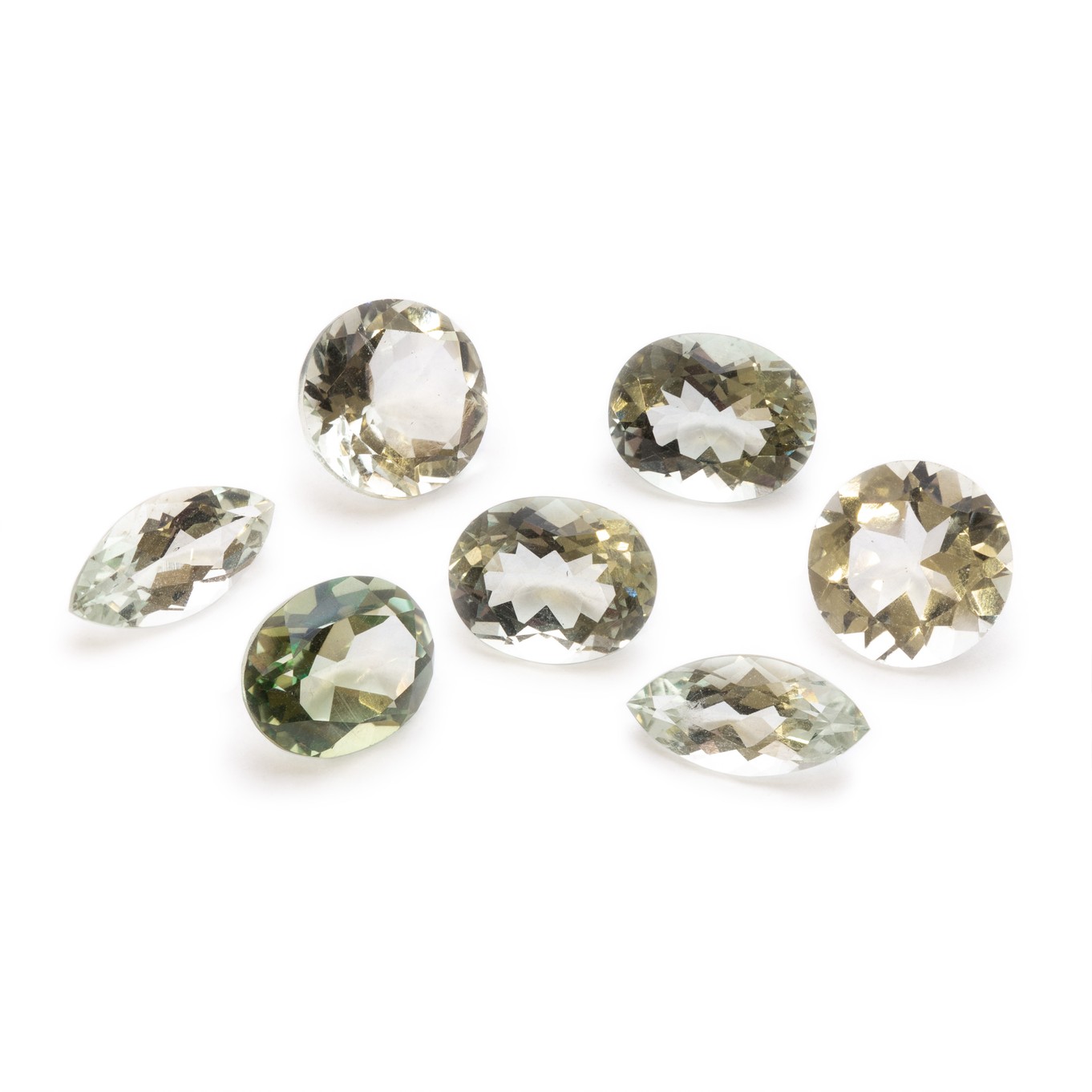 Green Amethyst Faceted Stones