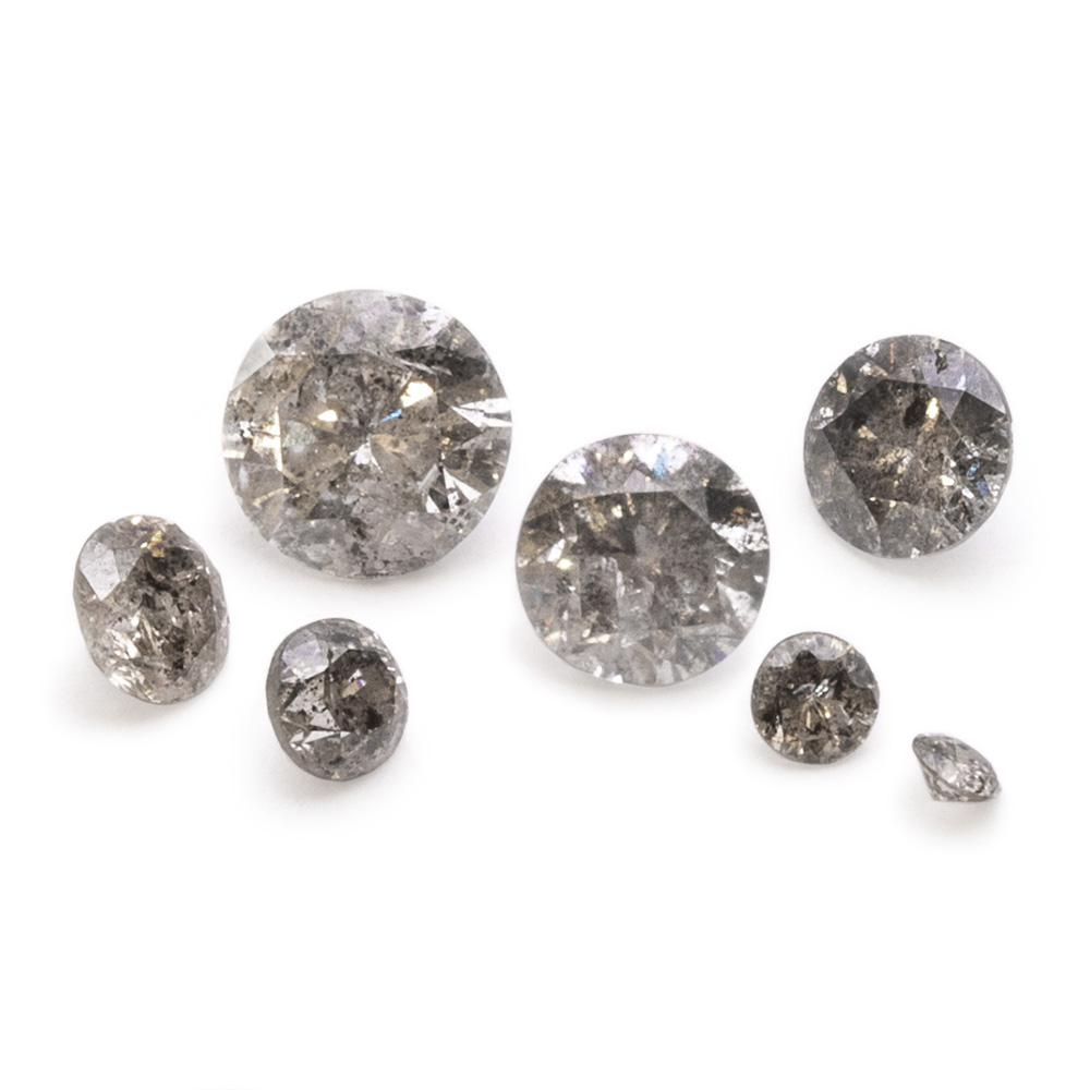 Salt And Pepper Diamond Faceted Stones