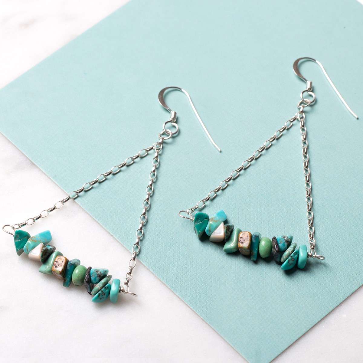 turquoise chip bead earrings kit