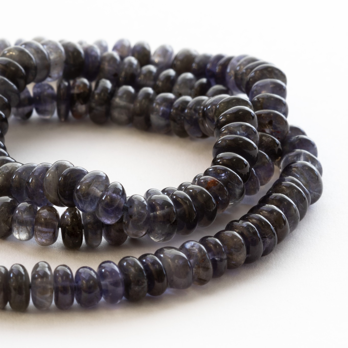 Iolite Rondelle Beads - Approx From 5mm