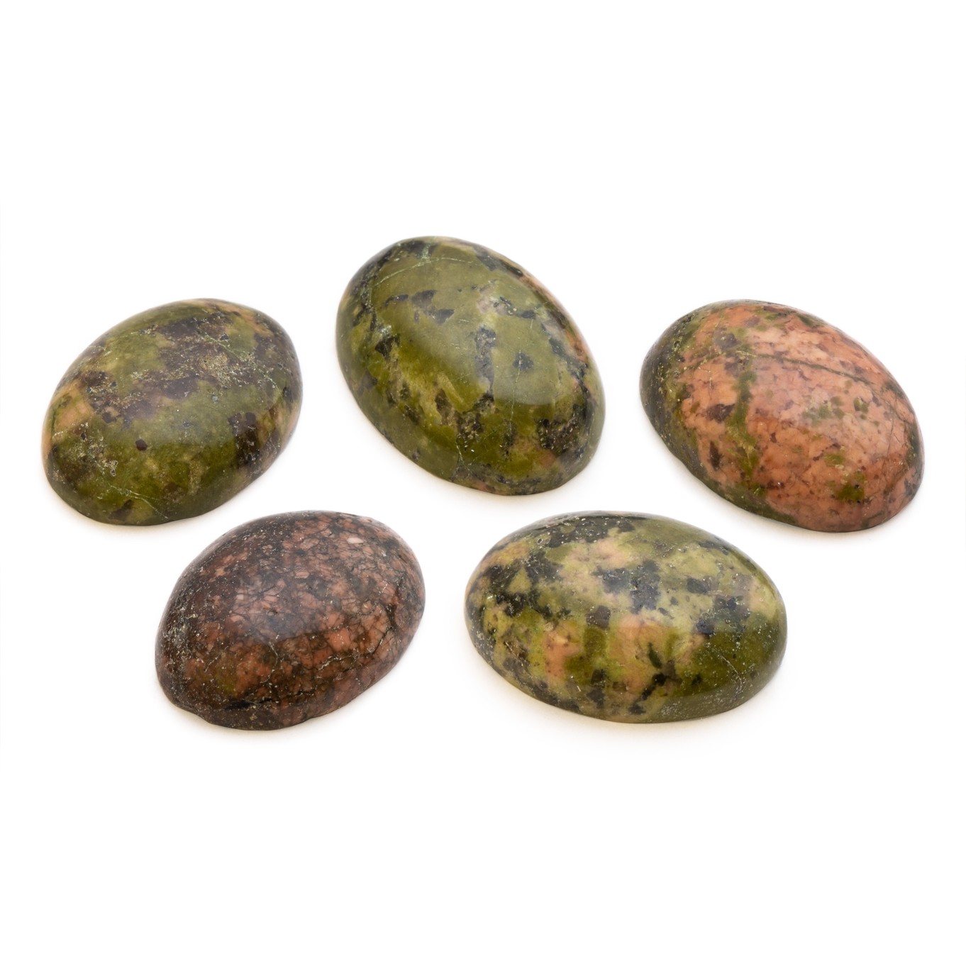 Unakite Cabochons, Approx 18x13mm