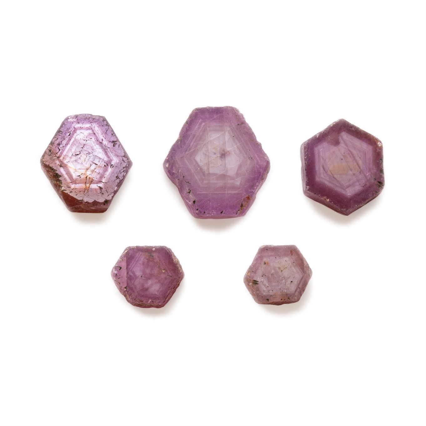 Natural Ruby Crystal Hexagon Slices (Undrilled) - Various sizes