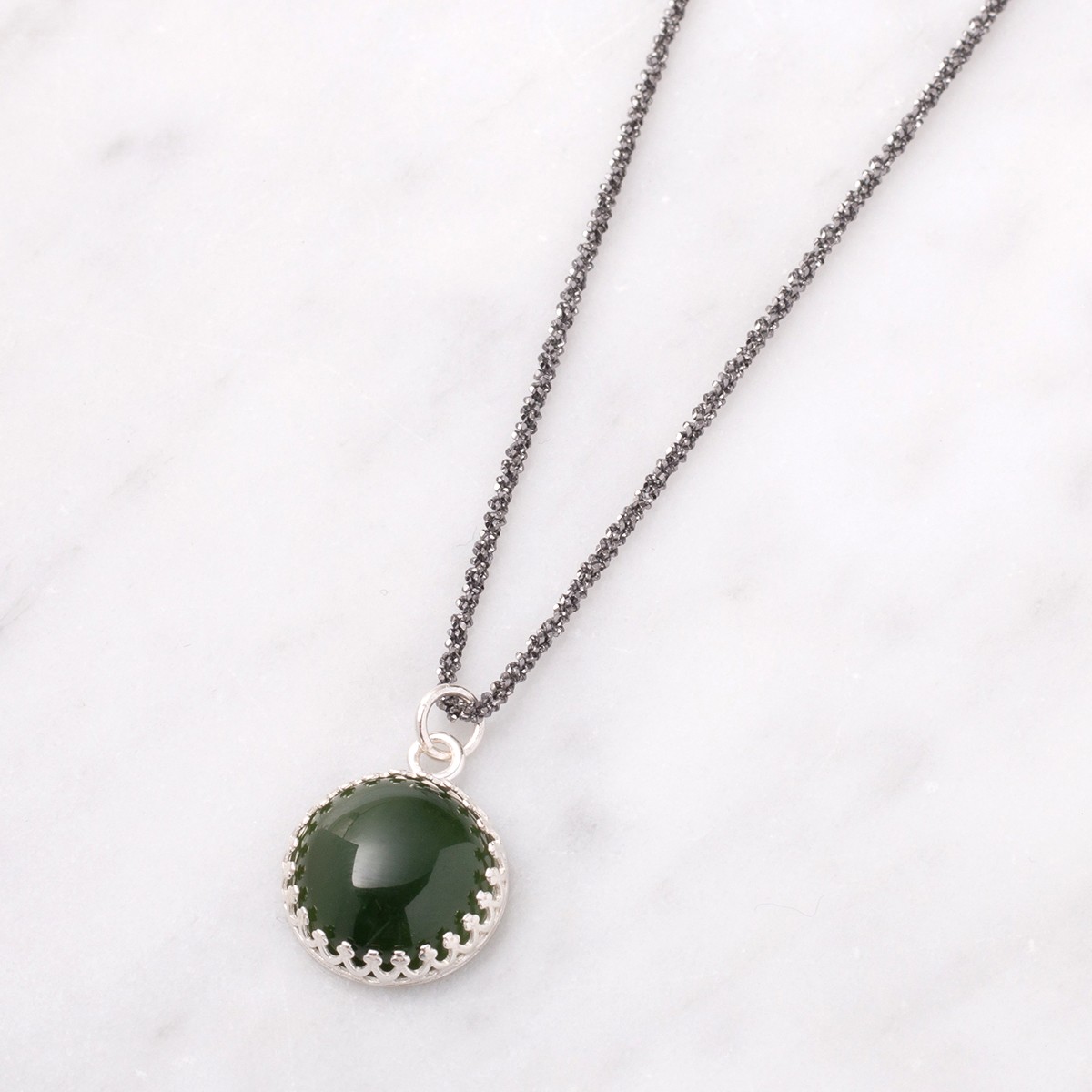 Sparkly Nephrite Jade Necklace