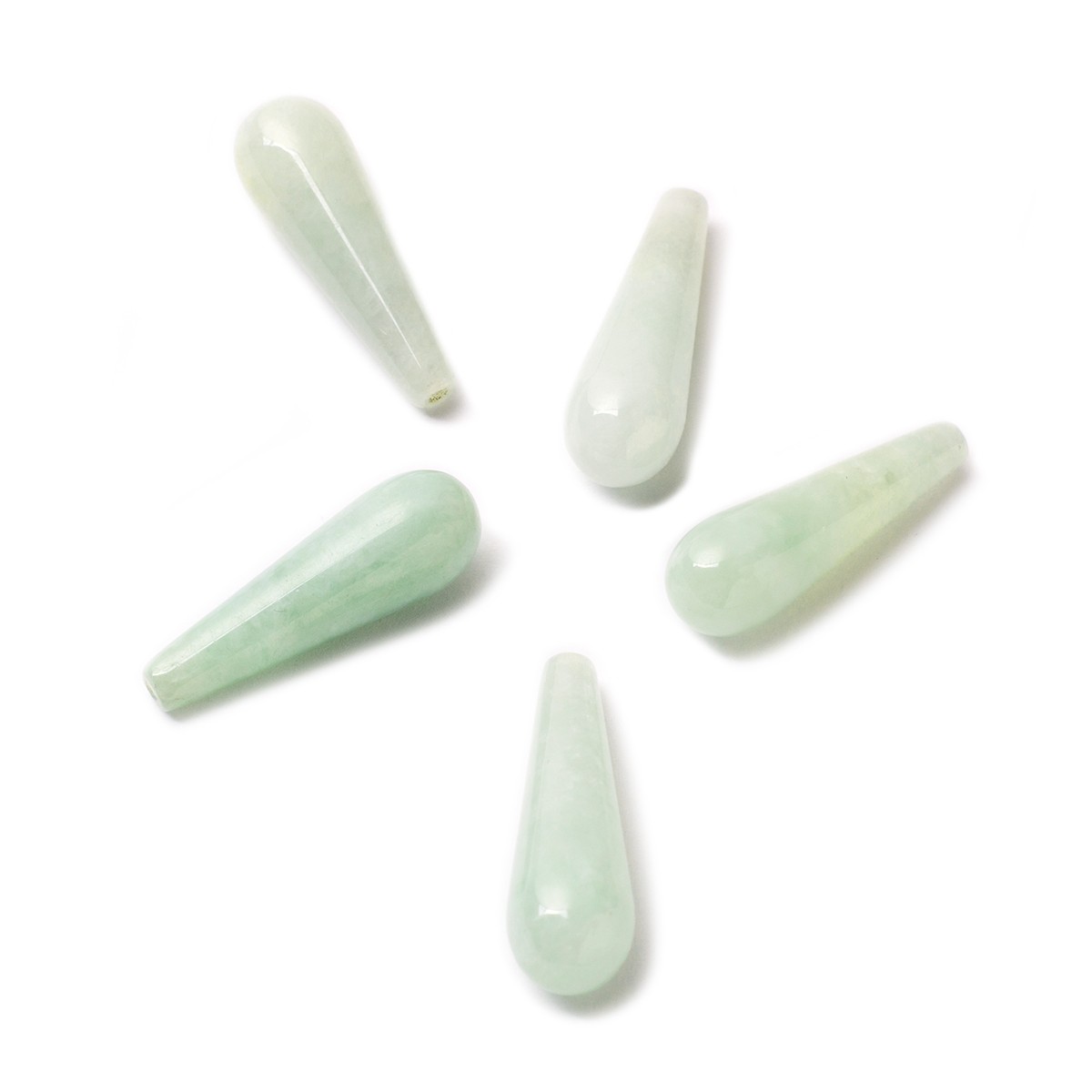 Jadeite Top Drilled Teardrop Gemstone Beads, Approx 22x7mm