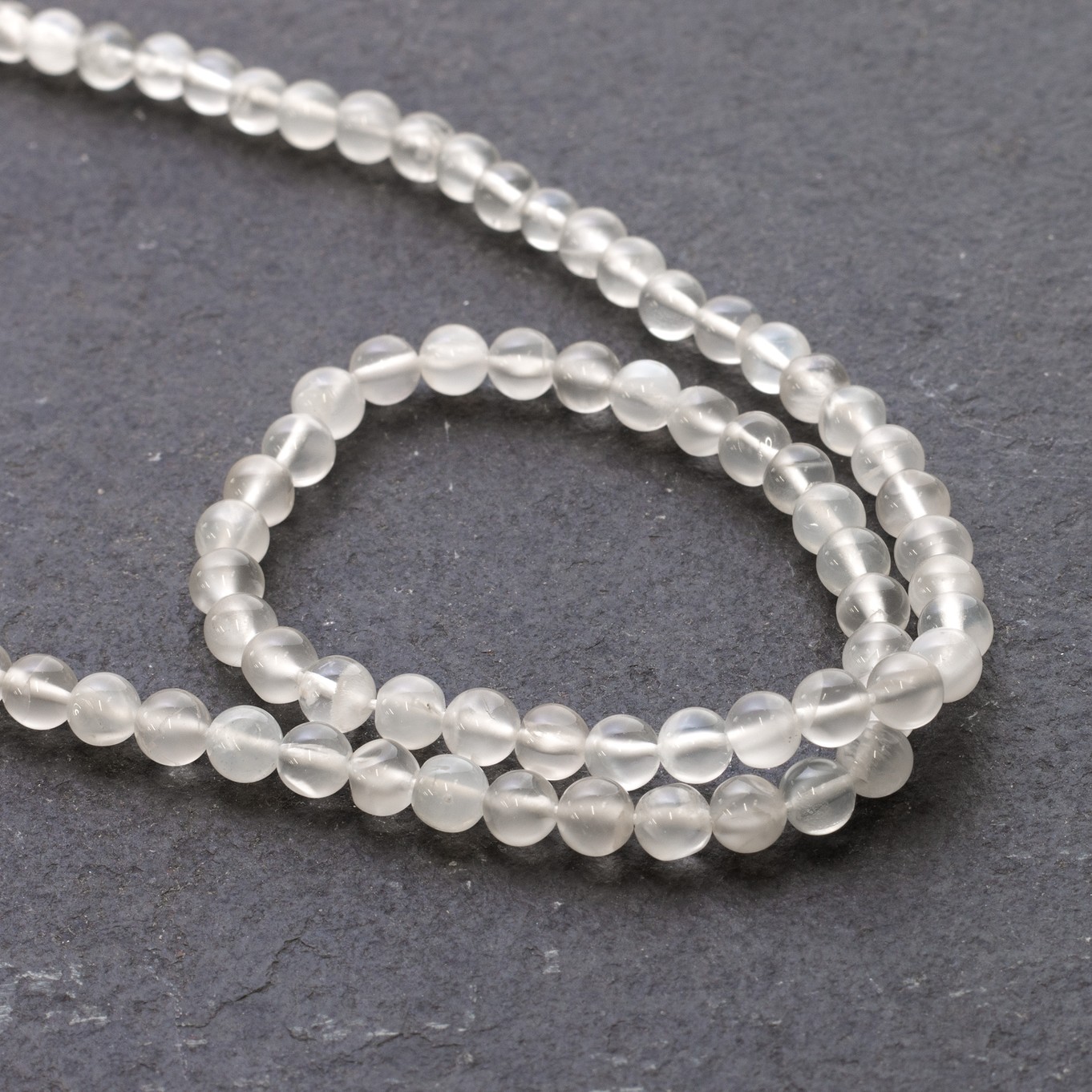 White Moonstone Round Beads