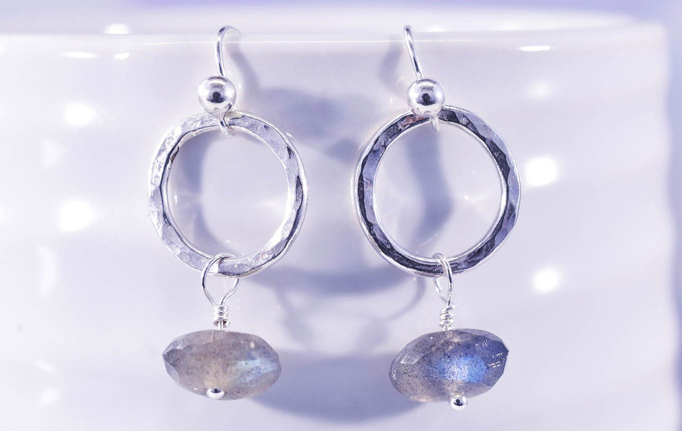 hoop and wire wrap earrings