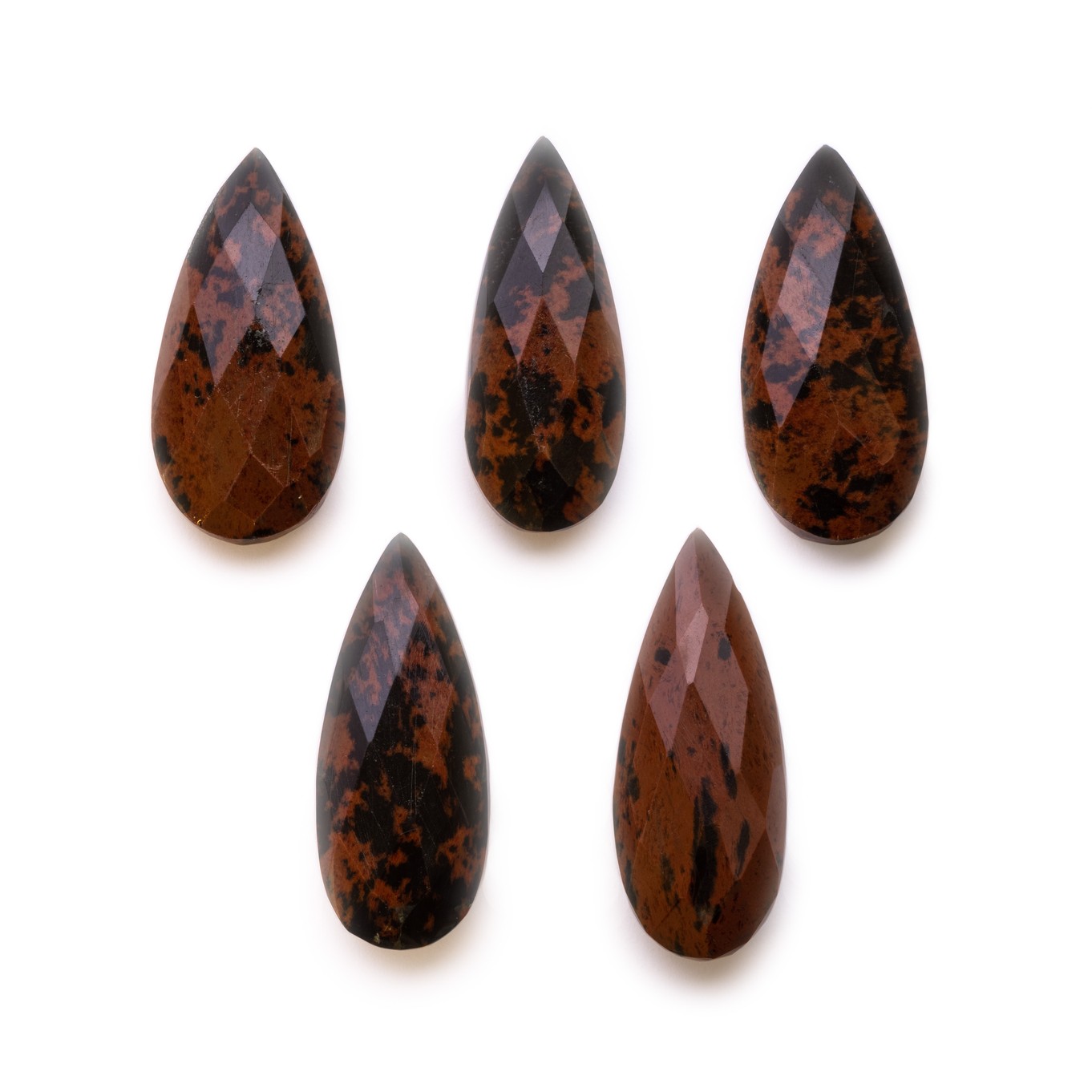 Mahogany Obsidian Faceted Teardrop Focal Beads, From Approx 27x12mm