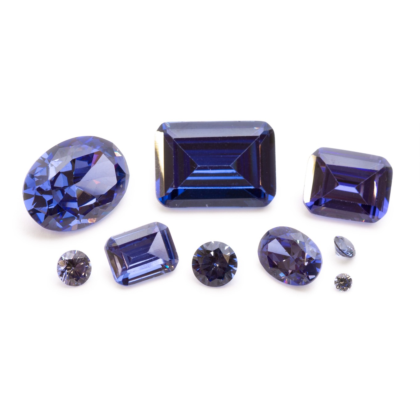 Tanzanite Coloured Cubic Zirconia Faceted Stones