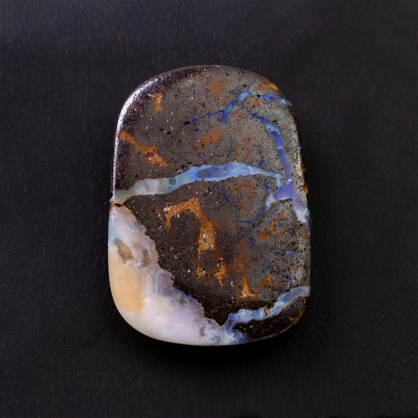 Freeform Australian Boulder Opal, Approx 34x24mm
