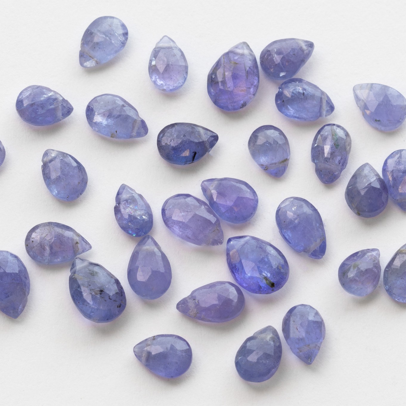 Tanzanite Faceted Teardrop Briolette Beads - Approx From 5mm 