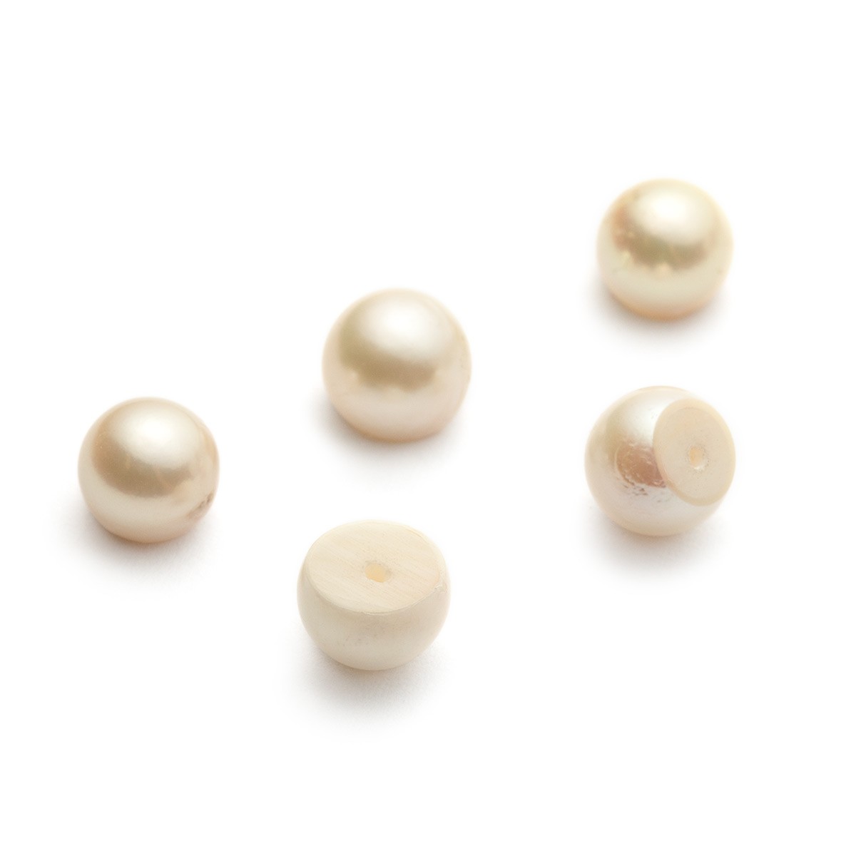 Cultured Half Drilled Pearls - Approx From 8mm (3/4 Roundish)