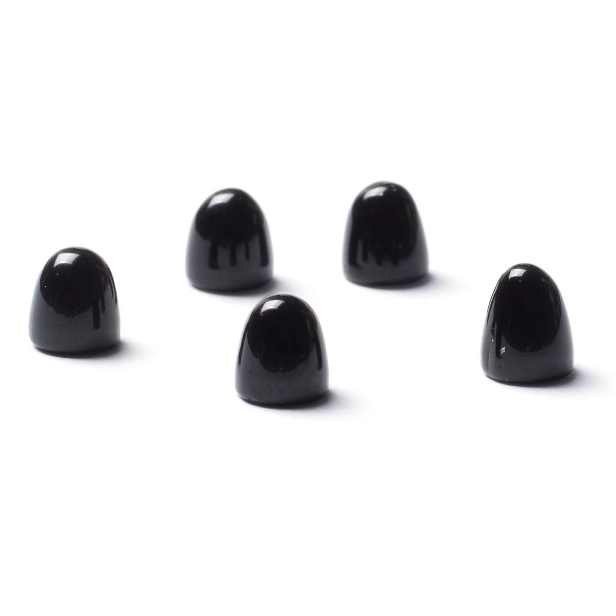 Black Onyx Bullet Shaped Cabochons, Approx 5mm