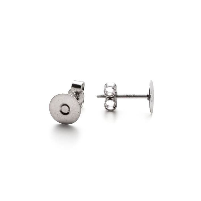 Sterling Silver Earstuds With Flat Plate