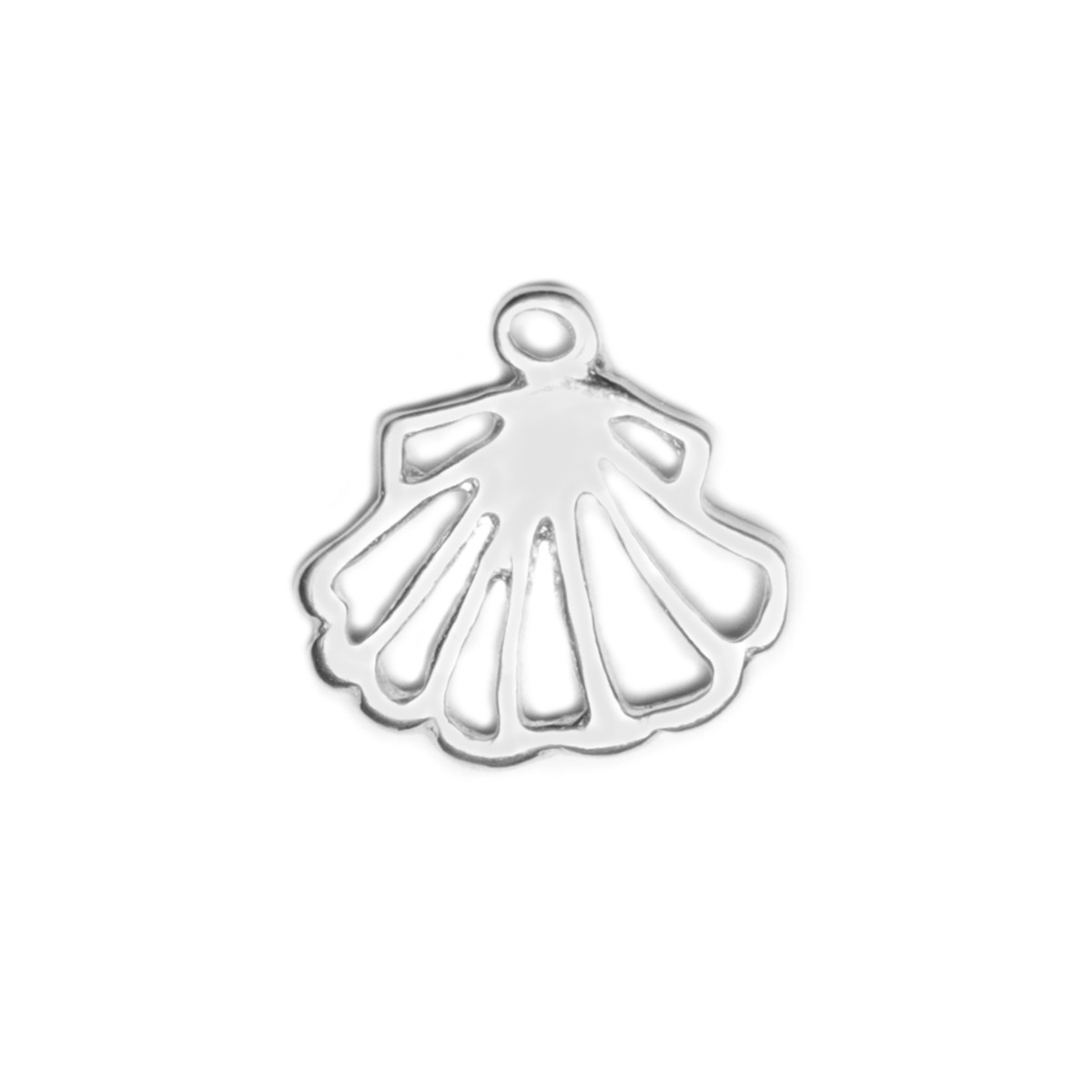 Sterling Silver Open Scallop Shell Charm