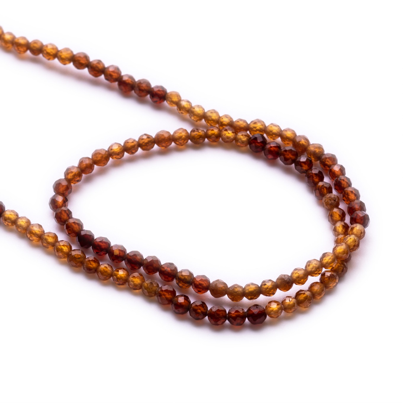 Hessonite Garnet Ombre Faceted Rondelle Beads - Approx 2.5mm