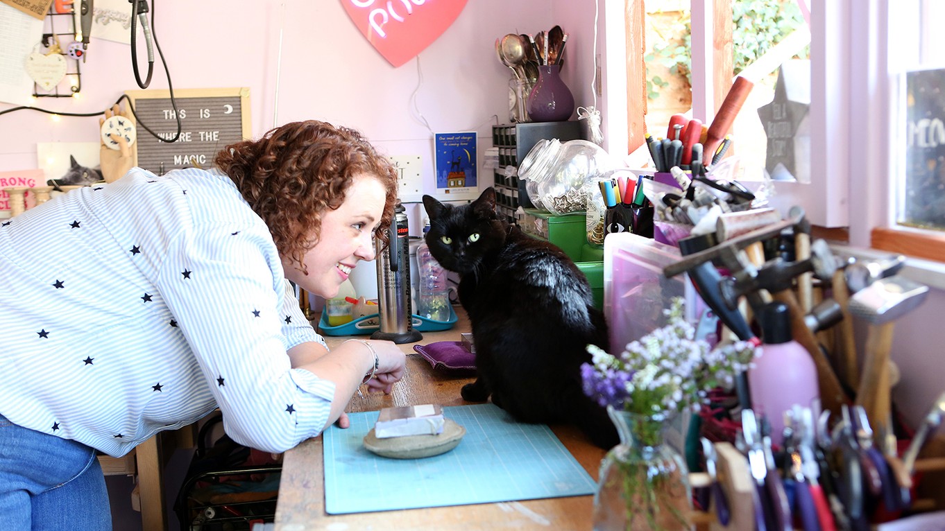 Little Black Cat Jewellery Kirsty and her cat