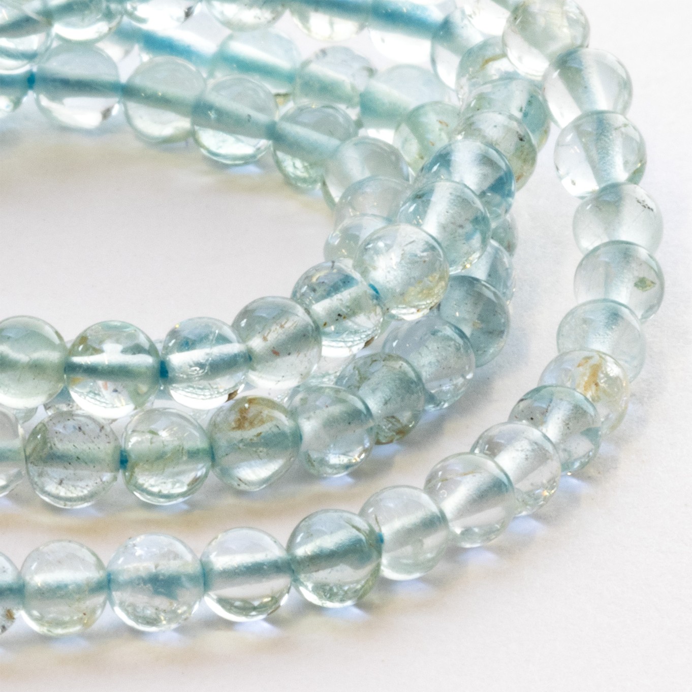 Aquamarine Round Beads - Approx From 3mm