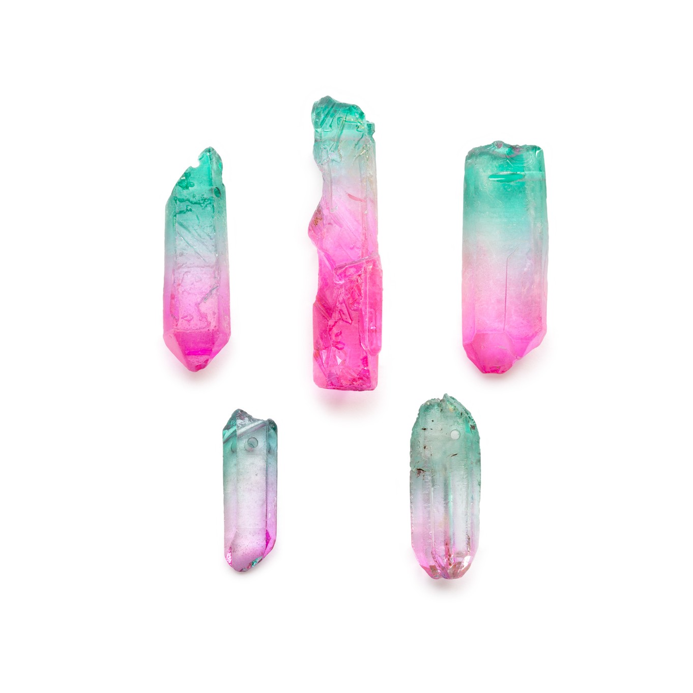 Mystic Neon Watermelon Quartz Points - Approx From 23mm, Pack of 10 Points