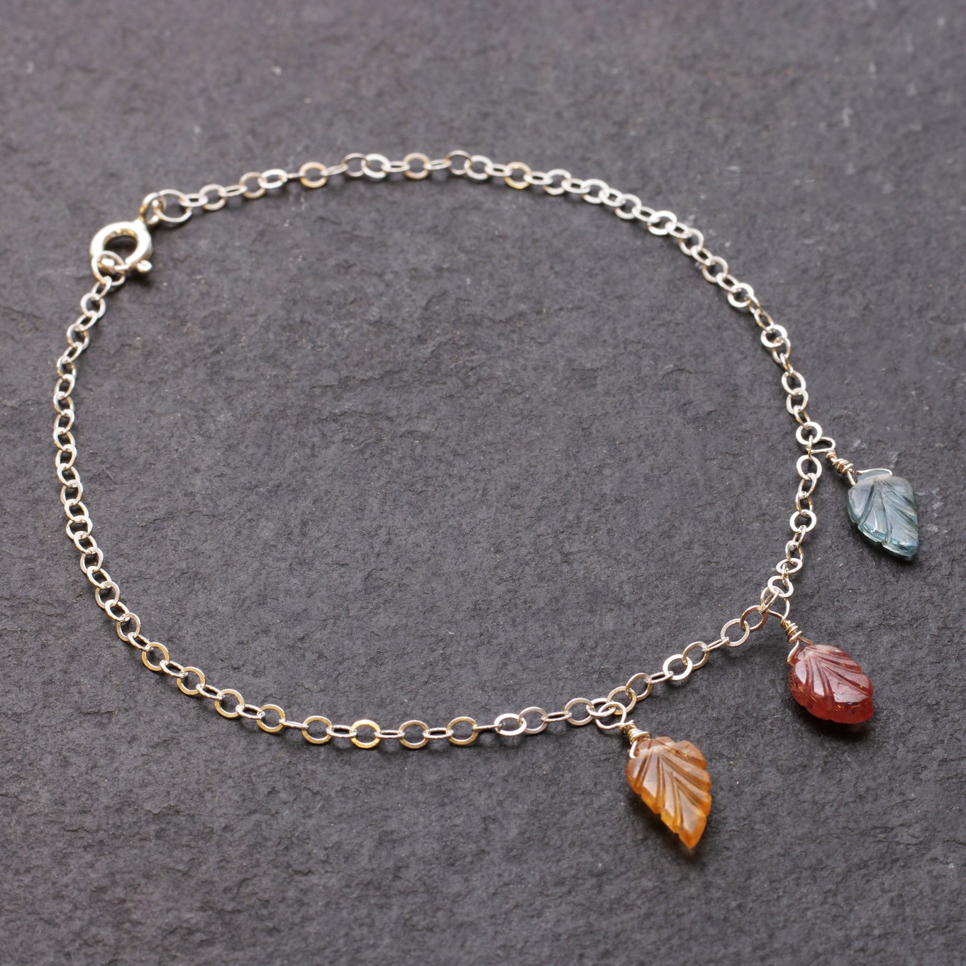 Sapphire Leaf Bracelet