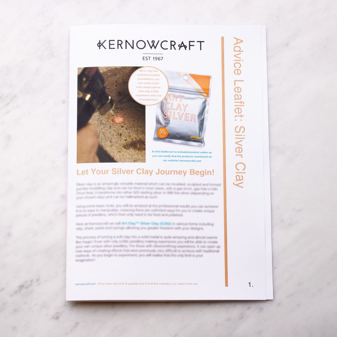 Silver Metal Clay Leaflet - Kernowcraft