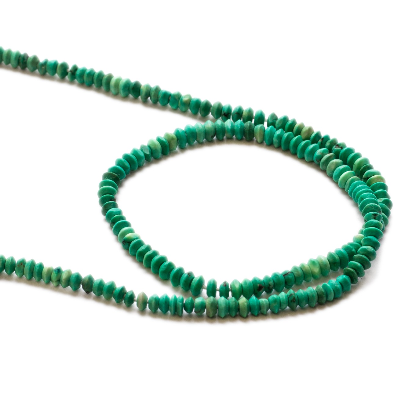 Turquoise Matt Finished Rondelle Beads - Approx 3x1.5mm