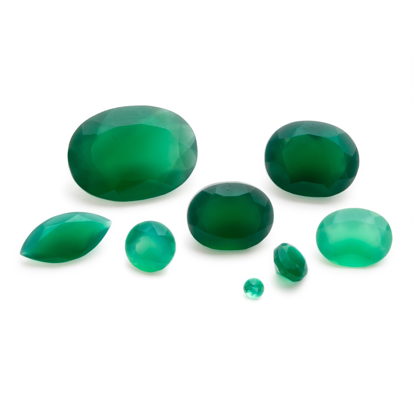 Green Agate Faceted Stones