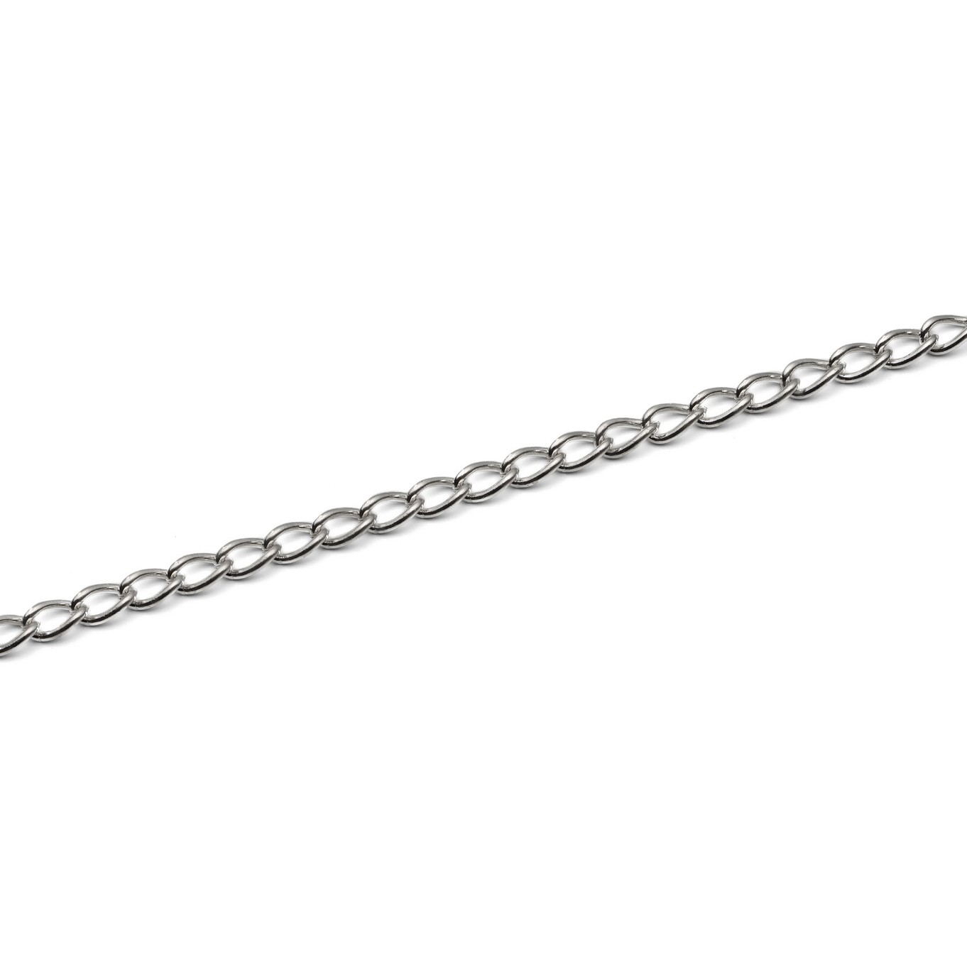 Silver Plated Large Open Curb Chain, Per Metre