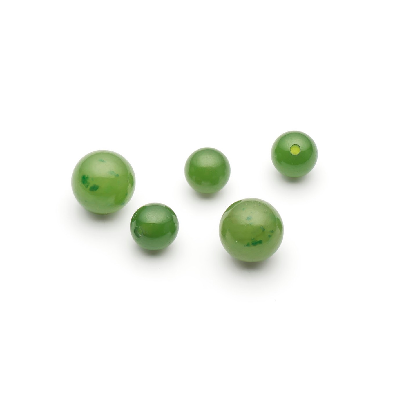 Jade Round Half Drilled Beads - Various sizes