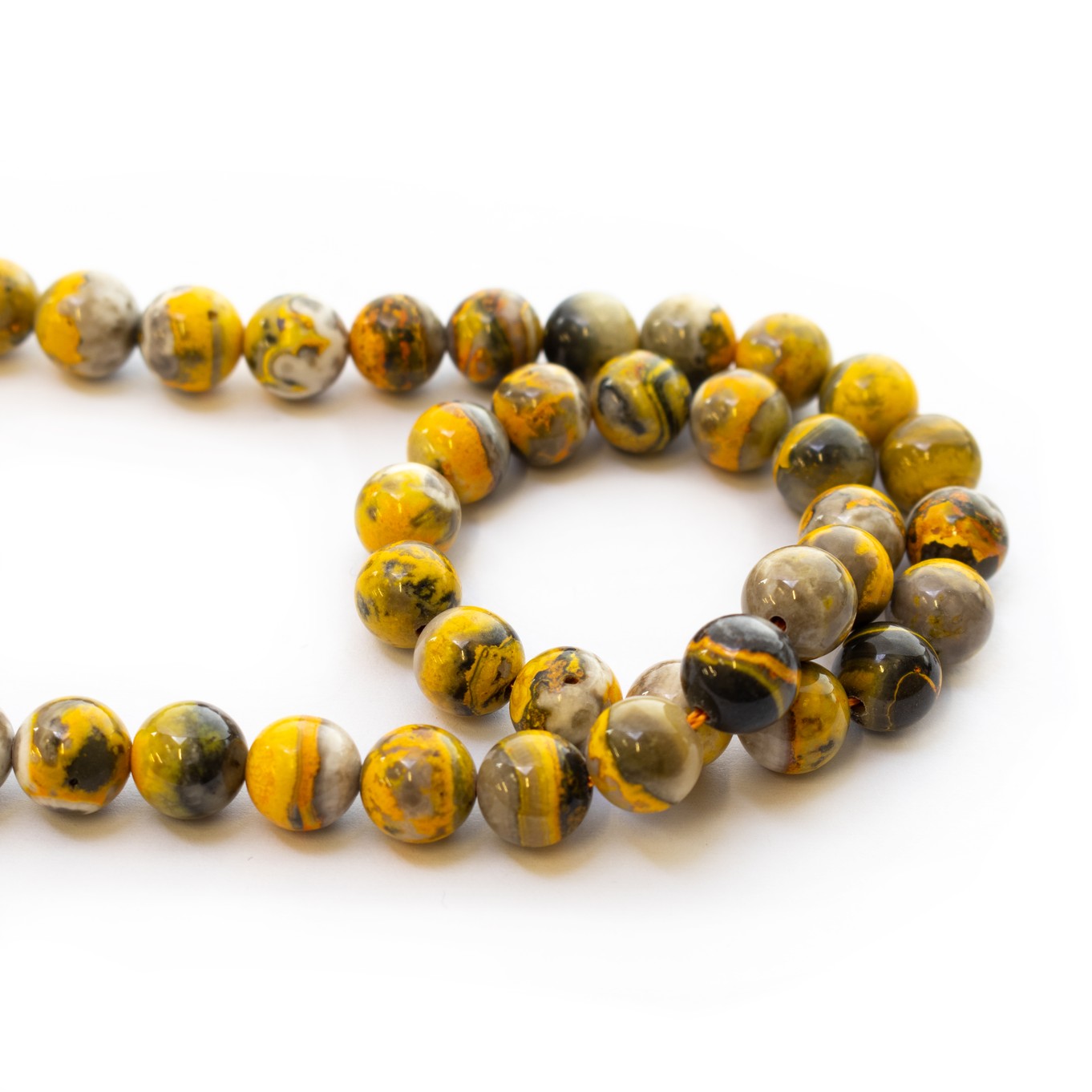 Bumblebee Jasper Round Beads - Various Sizes