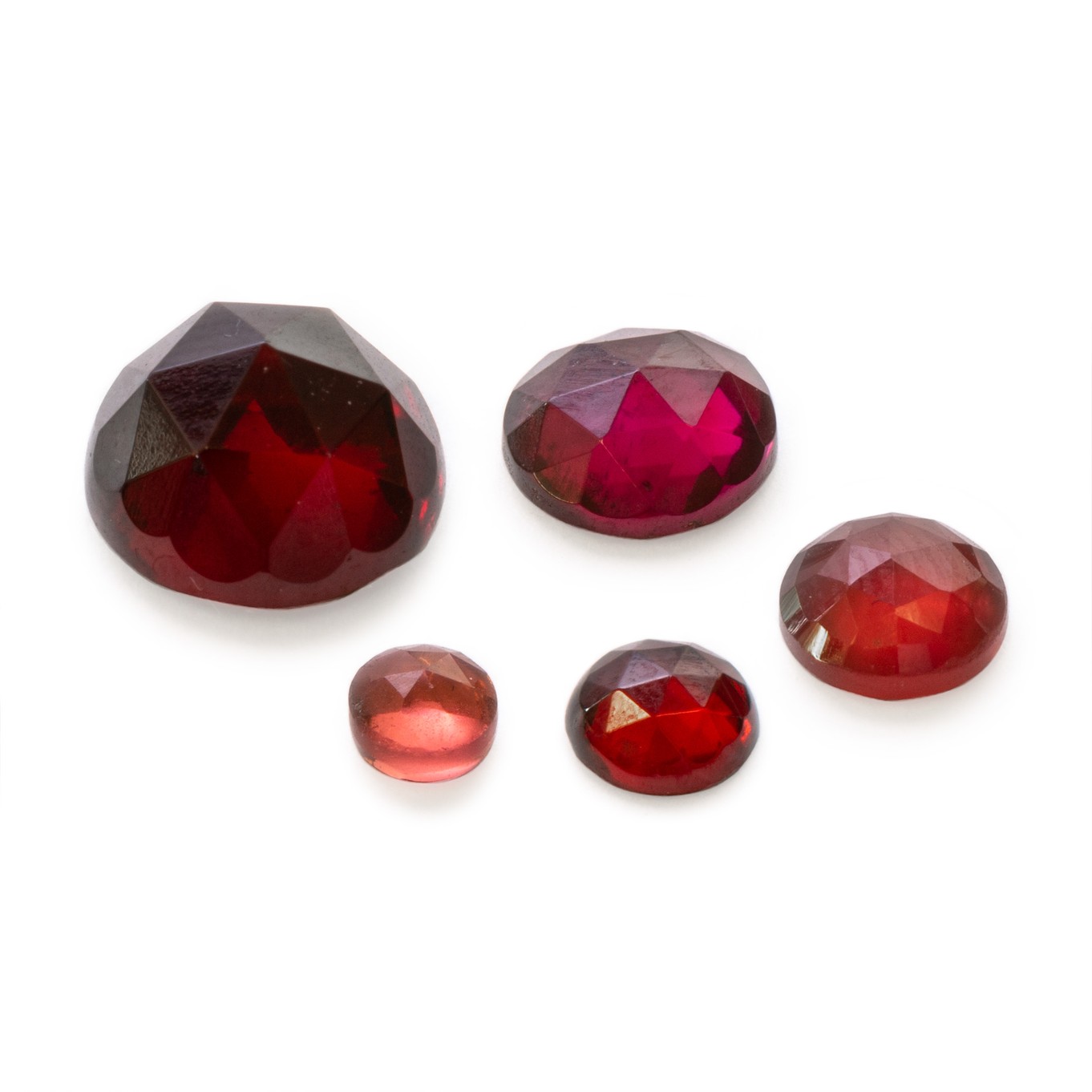 African Garnet Rose Cut Cabochons