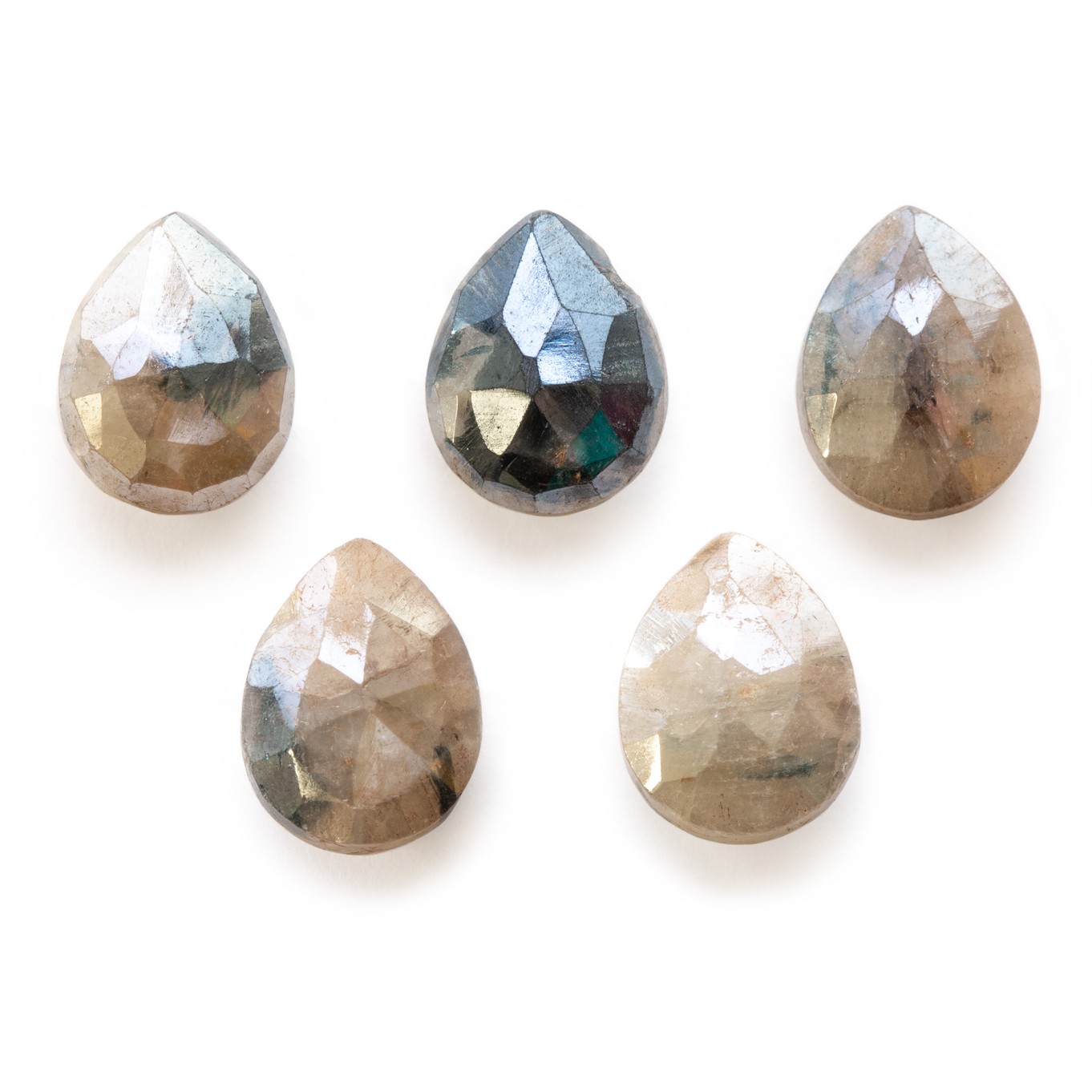 Mystic Coated Quartz Faceted Teardrop Briolette Beads - Approx From 9mm