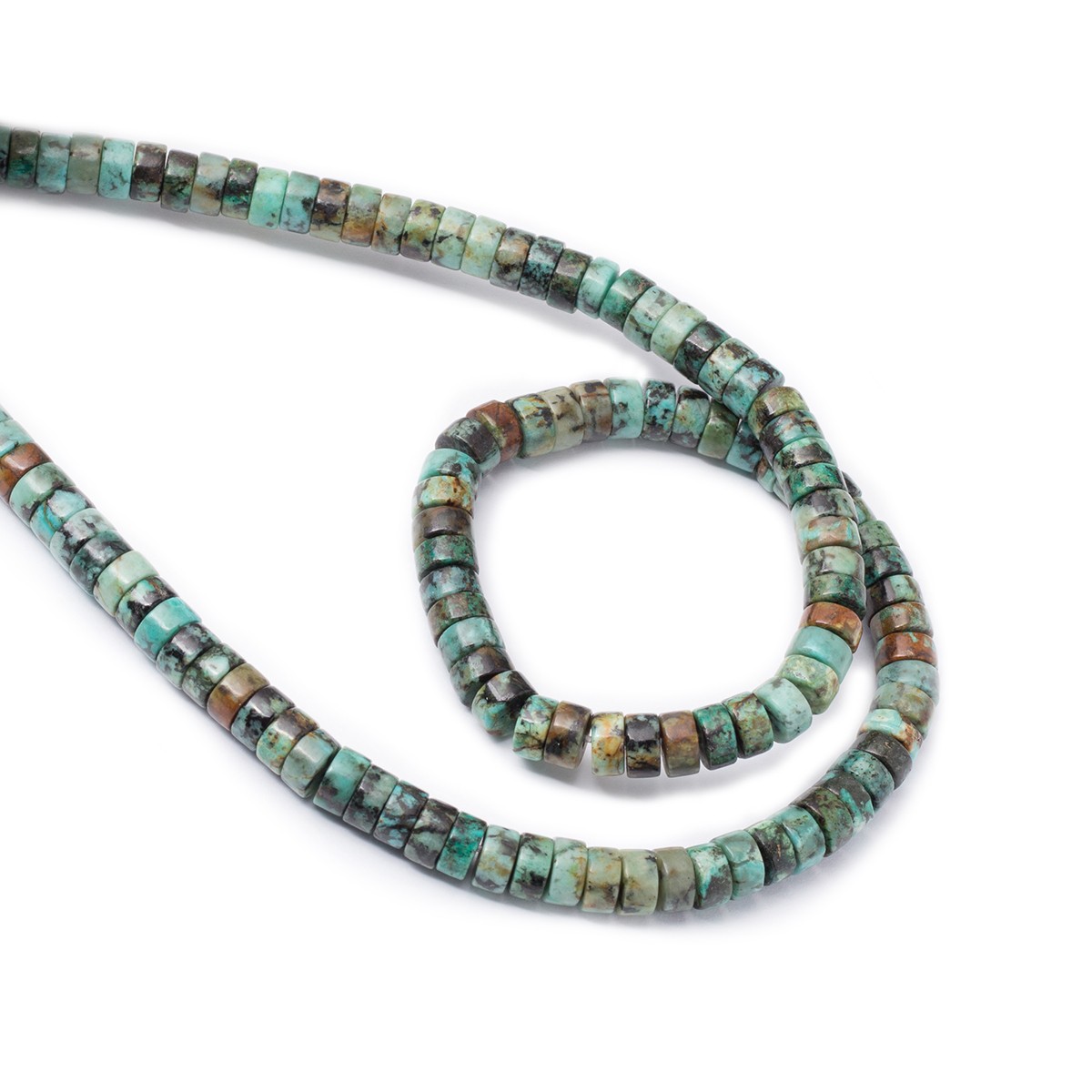 African Turquoise Heishi Beads - Approx From 3mm