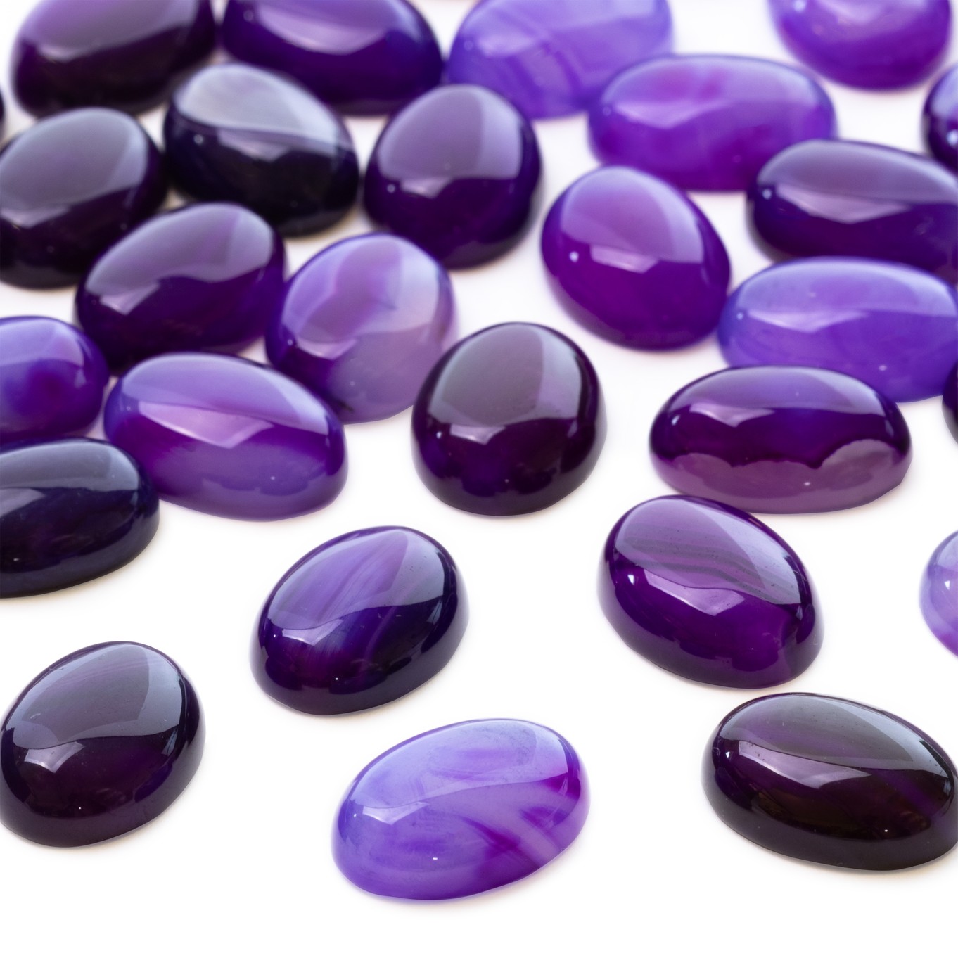 Purple Banded Agate Gemstone Cabochons - Various Sizes