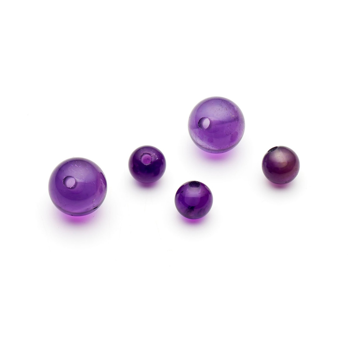 Amethyst Round Half Drilled Beads - Various sizes