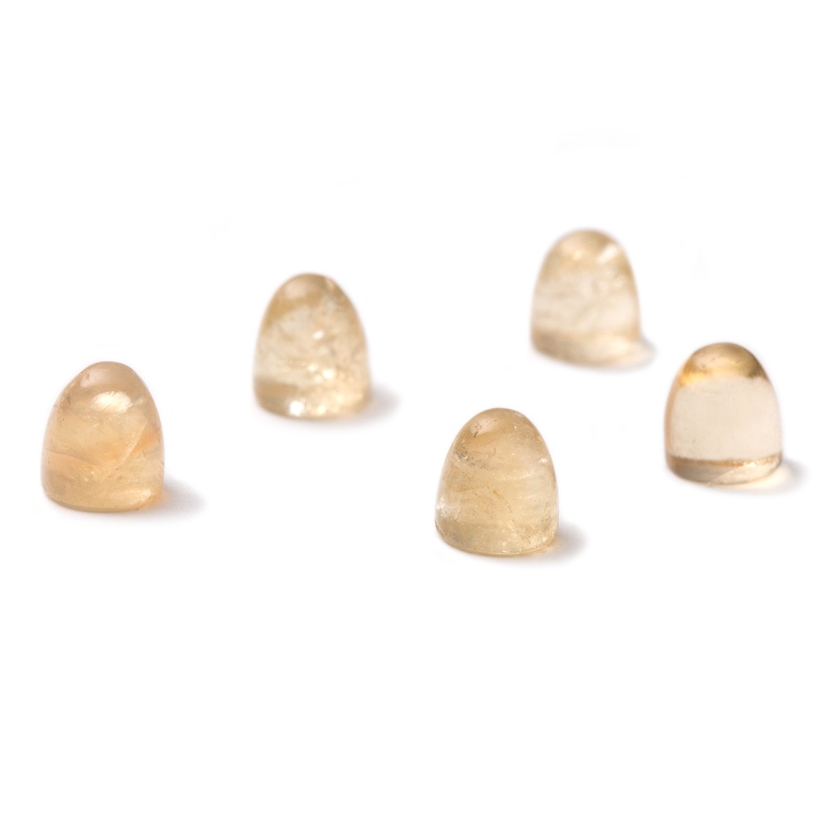 Citrine Bullet Shaped Cabochons, Approx 5mm