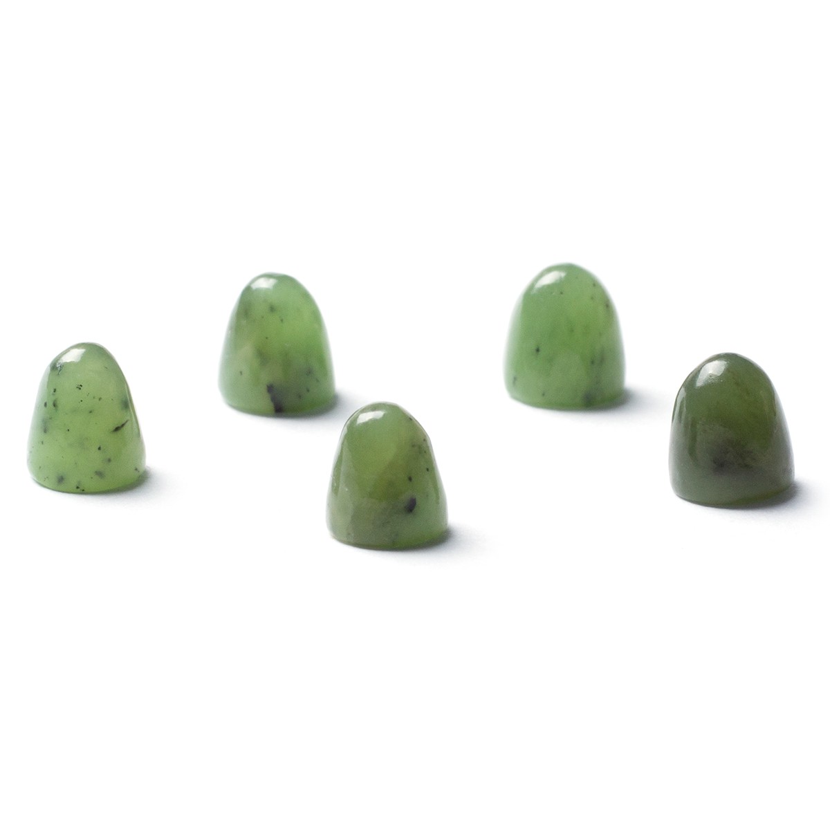 Nephrite Jade Bullet Shaped Cabochons, Approx 5mm