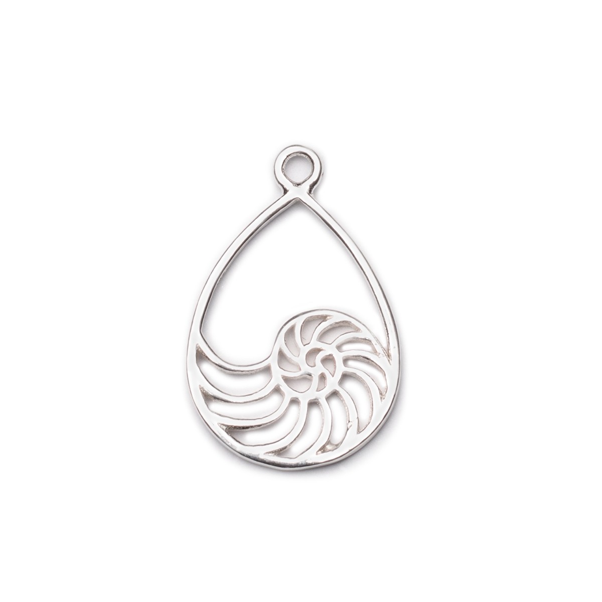 Sterling Silver Teardrop Shell Pendant Charm