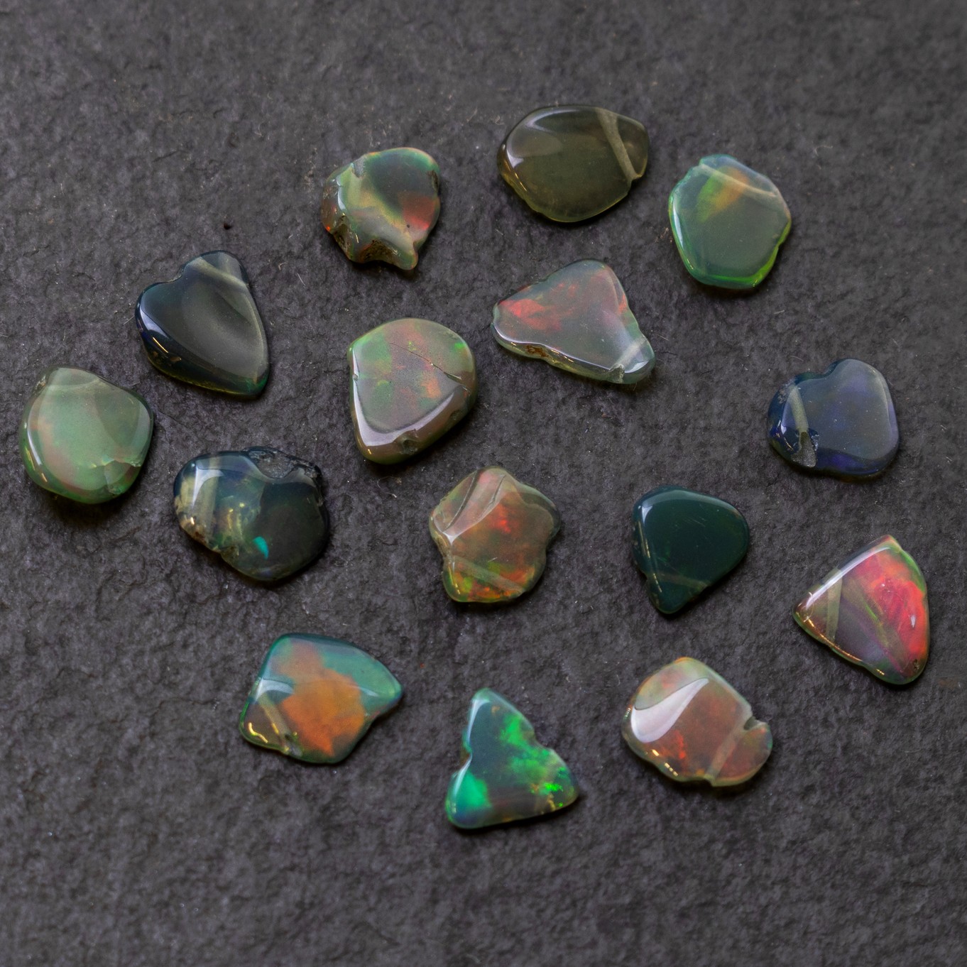 Rough Ethiopian Smoked Black Opal Slice Beads - Pack Of 10 