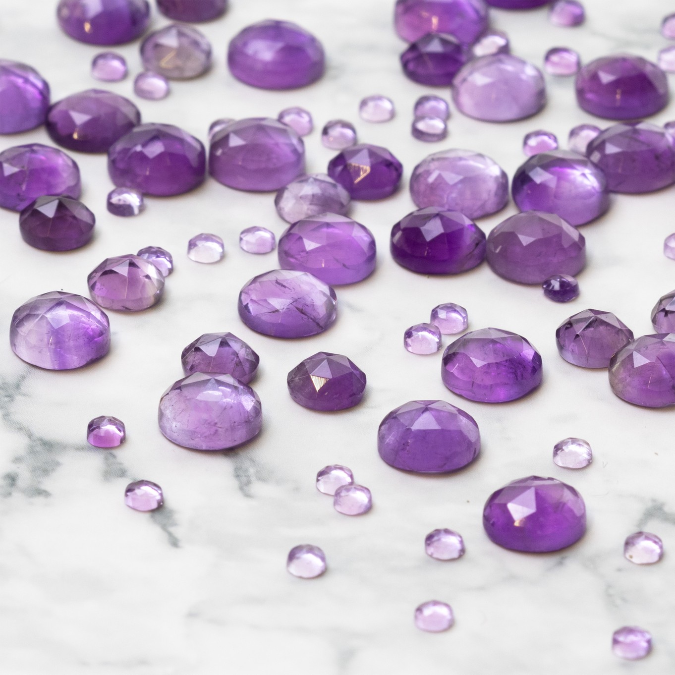 Amethyst Rose Cut Cabochons